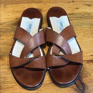 Jimmy Choo Brown Leather Women's Sandals size Eu39/ us 8.5